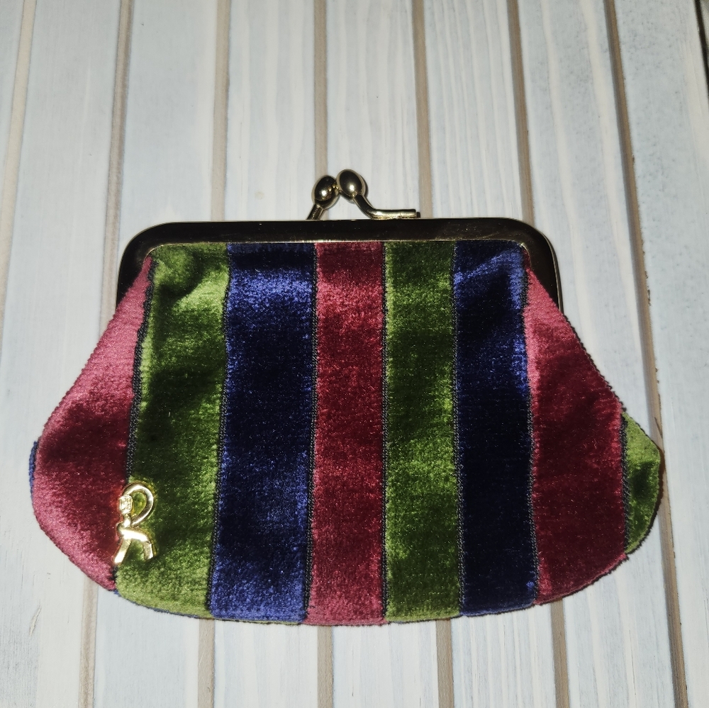 Vintage Roberta di Camerino Velvet Chevron Mini Pouch.
